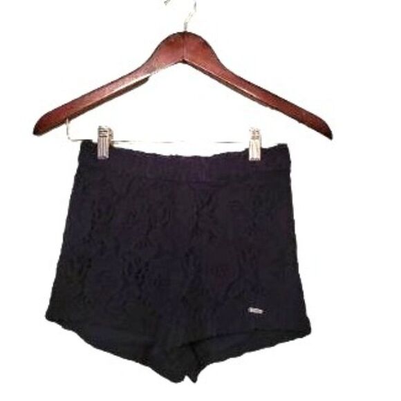 Hollister Womens Shorts Navy Blue S Lace Overlay Eyelet Pull on Short New - Picture 7 of 7